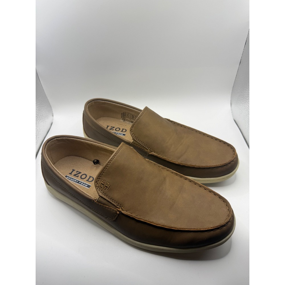 IZOD Seapoint Loafers Mens 9 Tan Pre-Owned Memory Foam‎ Slip-On